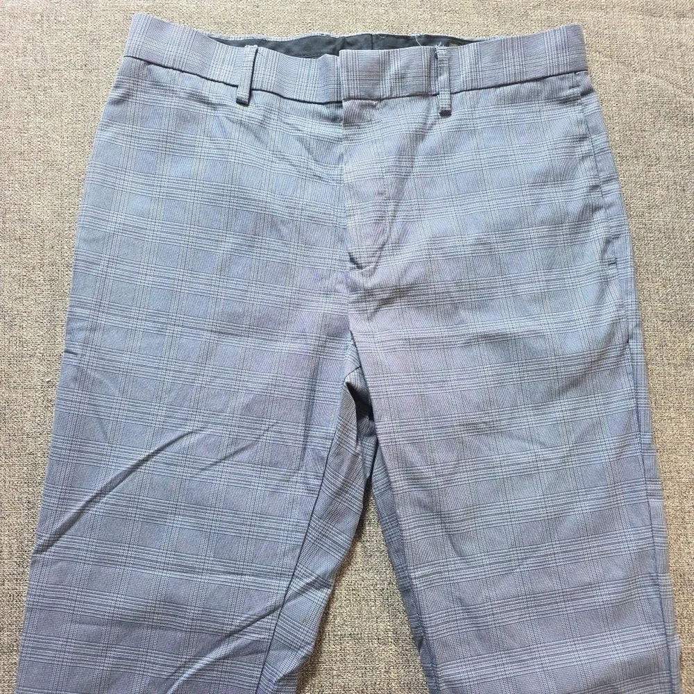 Banana Republic Tapered Fit Dress Pants Men's 32 x 30 Blue Plaid
